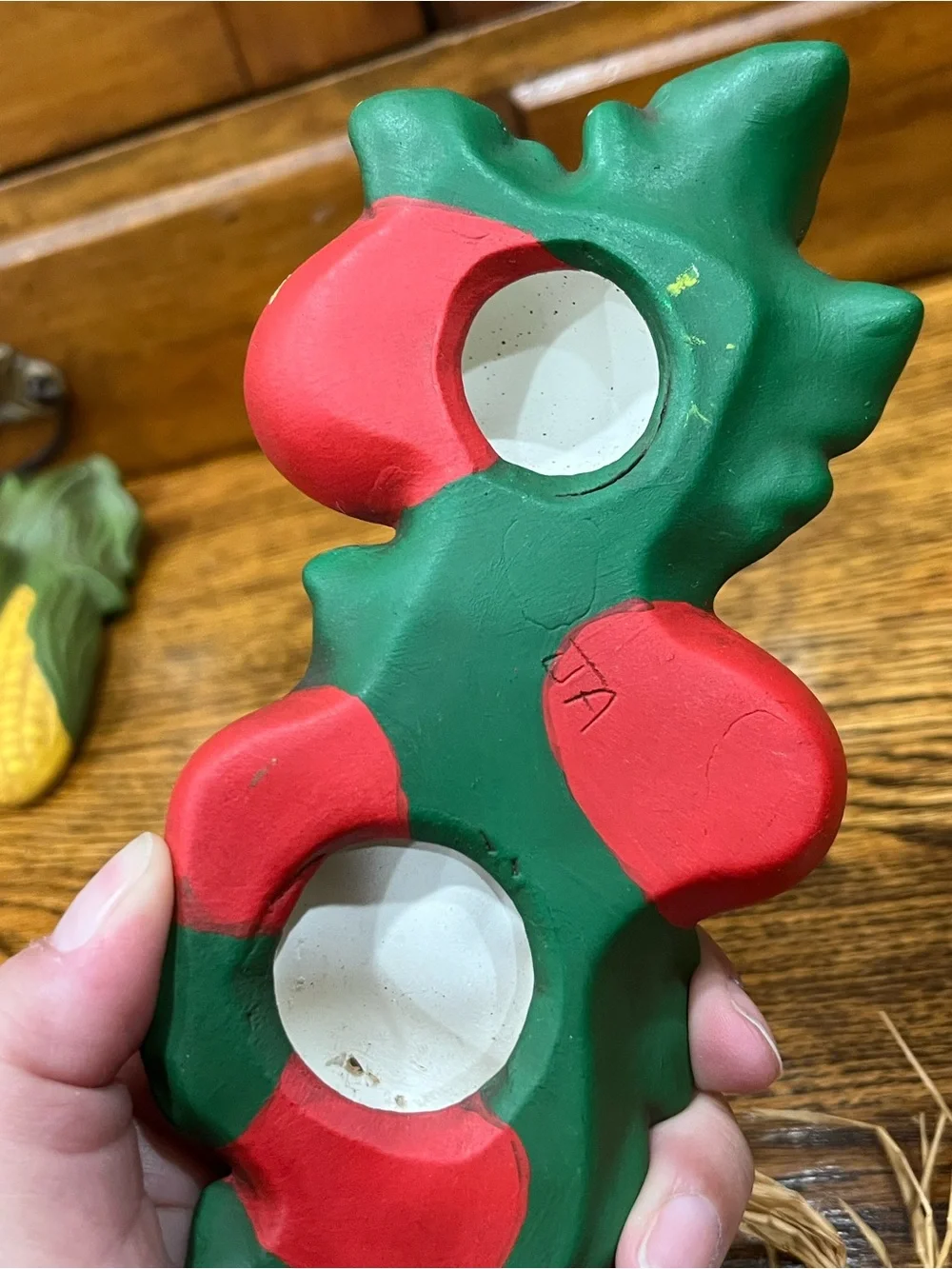 🌽🌶️🍎 Vintage Chalkware Fruit & Vegetable Wall Decor – Set of 3 Kitschy Whimsical